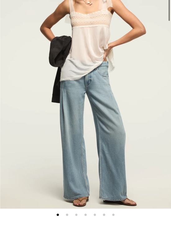 Lucky Brand Denim - Lucky Brand Pleated Liquid Denim Palazzo